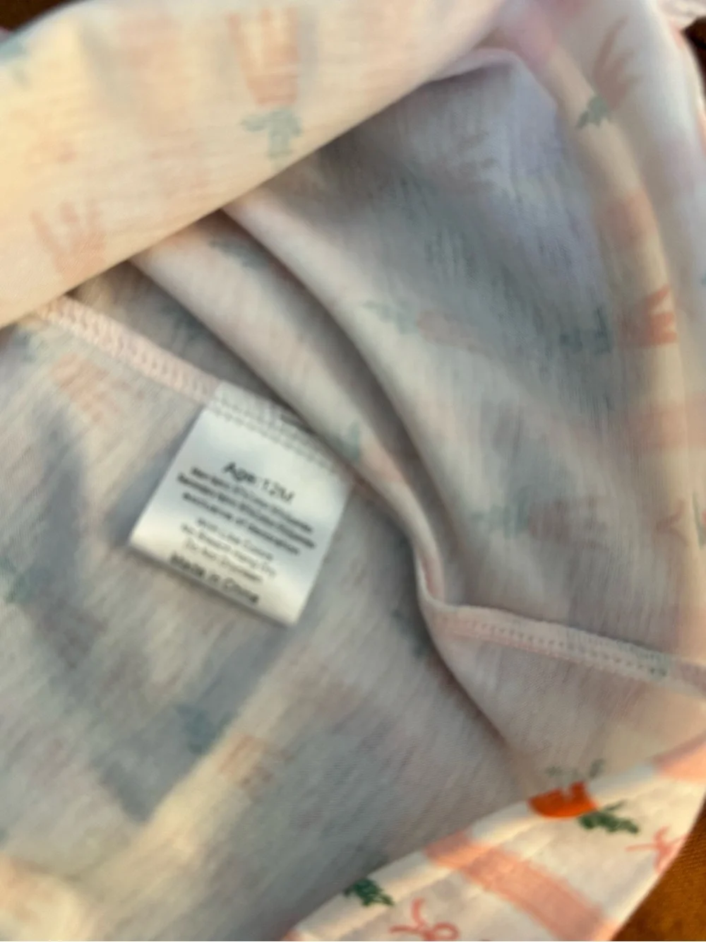 Peter Rabbit baby Dress with Bunny Embroidery and Carrot Print